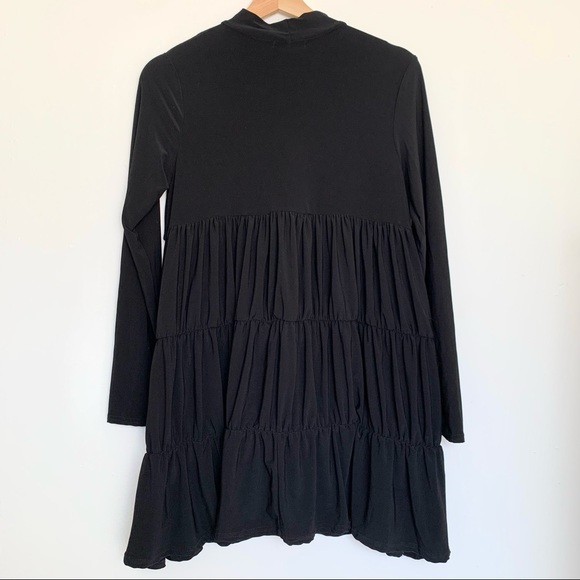 Nasty Gal Tiered Long Sleeve Top Size 6 Black - Picture 3 of 7